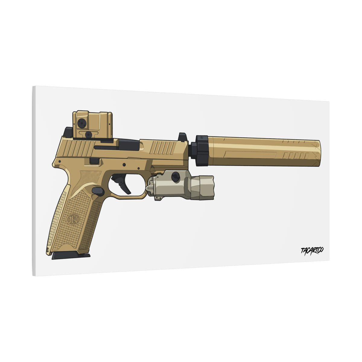 FN 509 Tactical - Canvas Print (White Background)