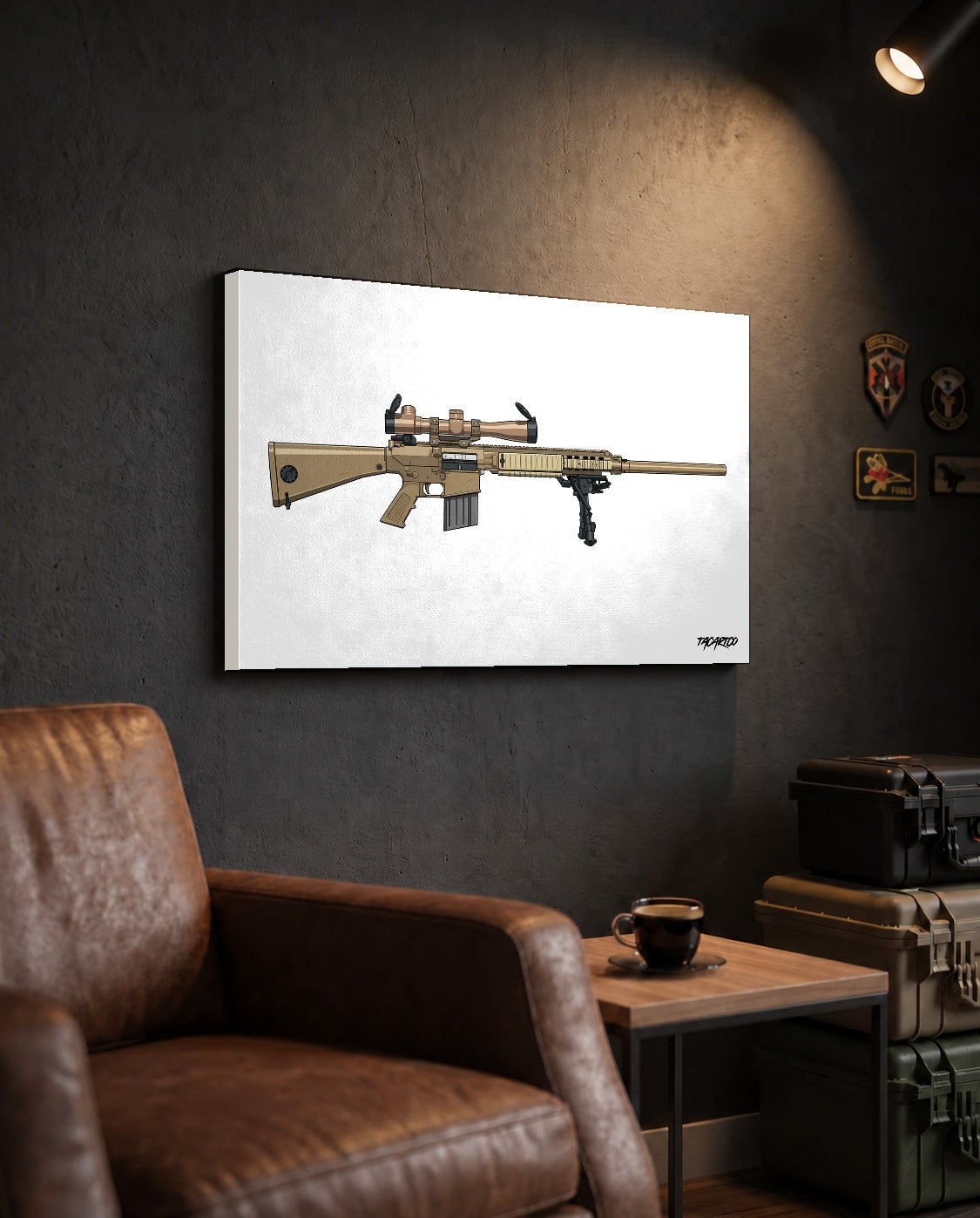 M110 SASS - Canvas Print (White Background) — TacArtCo lifestyle mockup