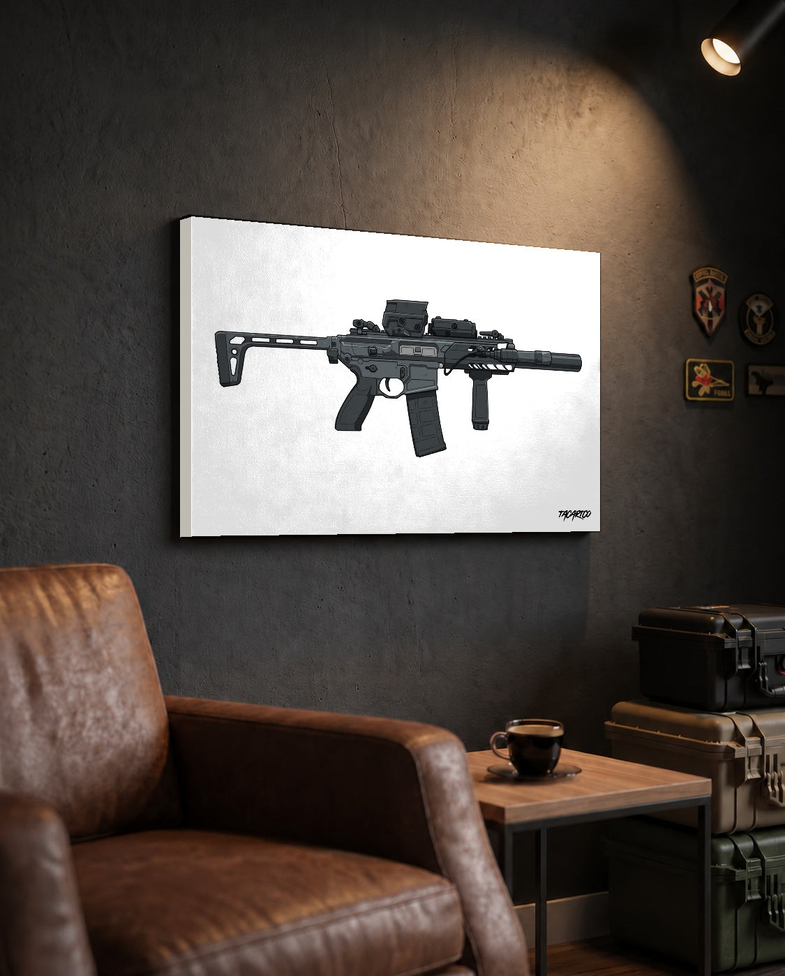 SIG MCX - Canvas Print (White Background) — TacArtCo lifestyle mockup