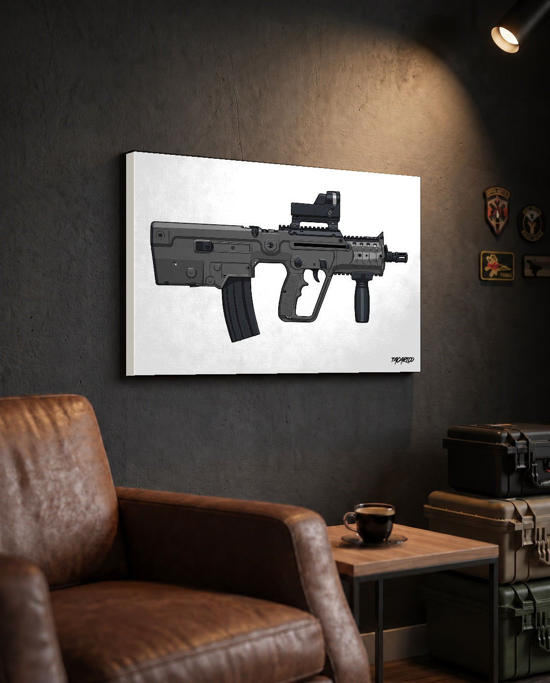 IWI X95 - Canvas Print (White Background) — TacArtCo lifestyle mockup