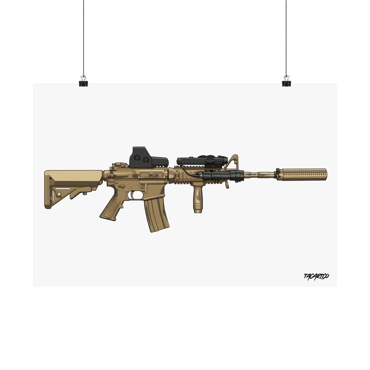 M4A1 Block I - Matte Poster (White Background)