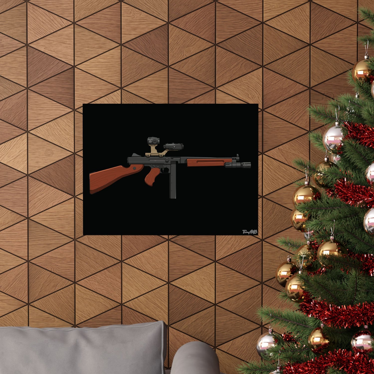 Modernized Thompson - Matte Poster (Black Background)