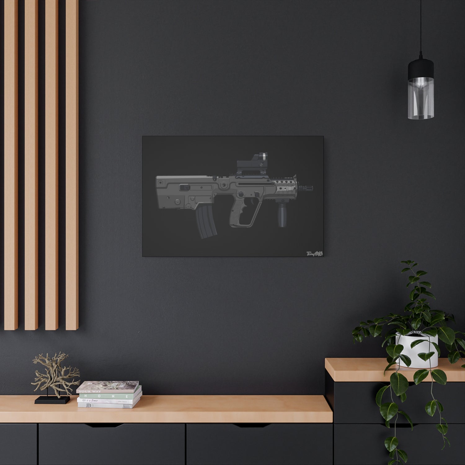 IWI X95 – Tavor Bullpup Canvas Print (Black Background)