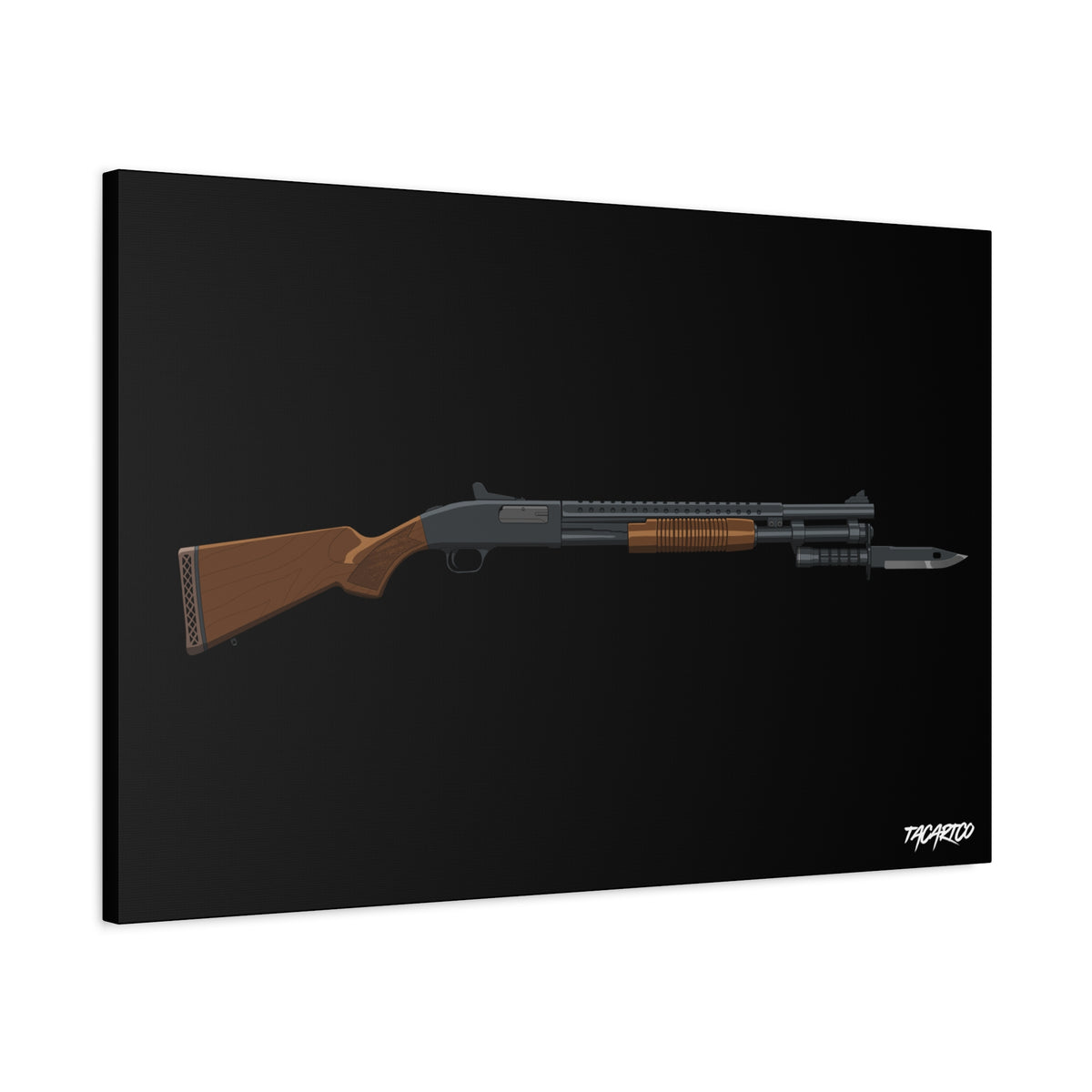 Mossberg 590A1 Retrograde - Canvas Print (Black Background)
