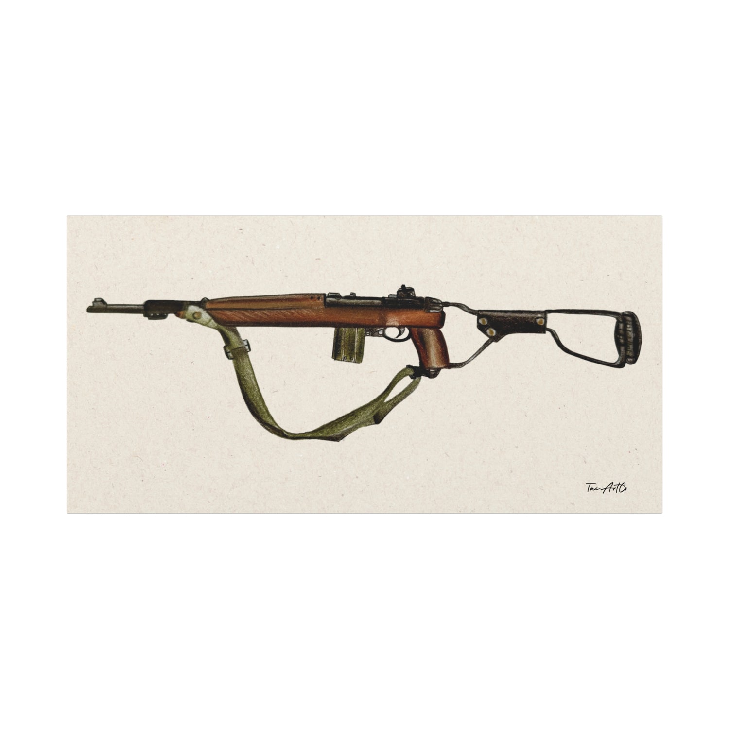 M1 Carbine Canvas Print – Classic Firearm Art with a WWII Soul