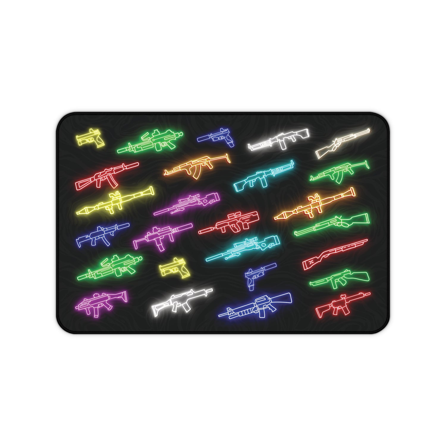 Neon Gun Sign - Desk Mat