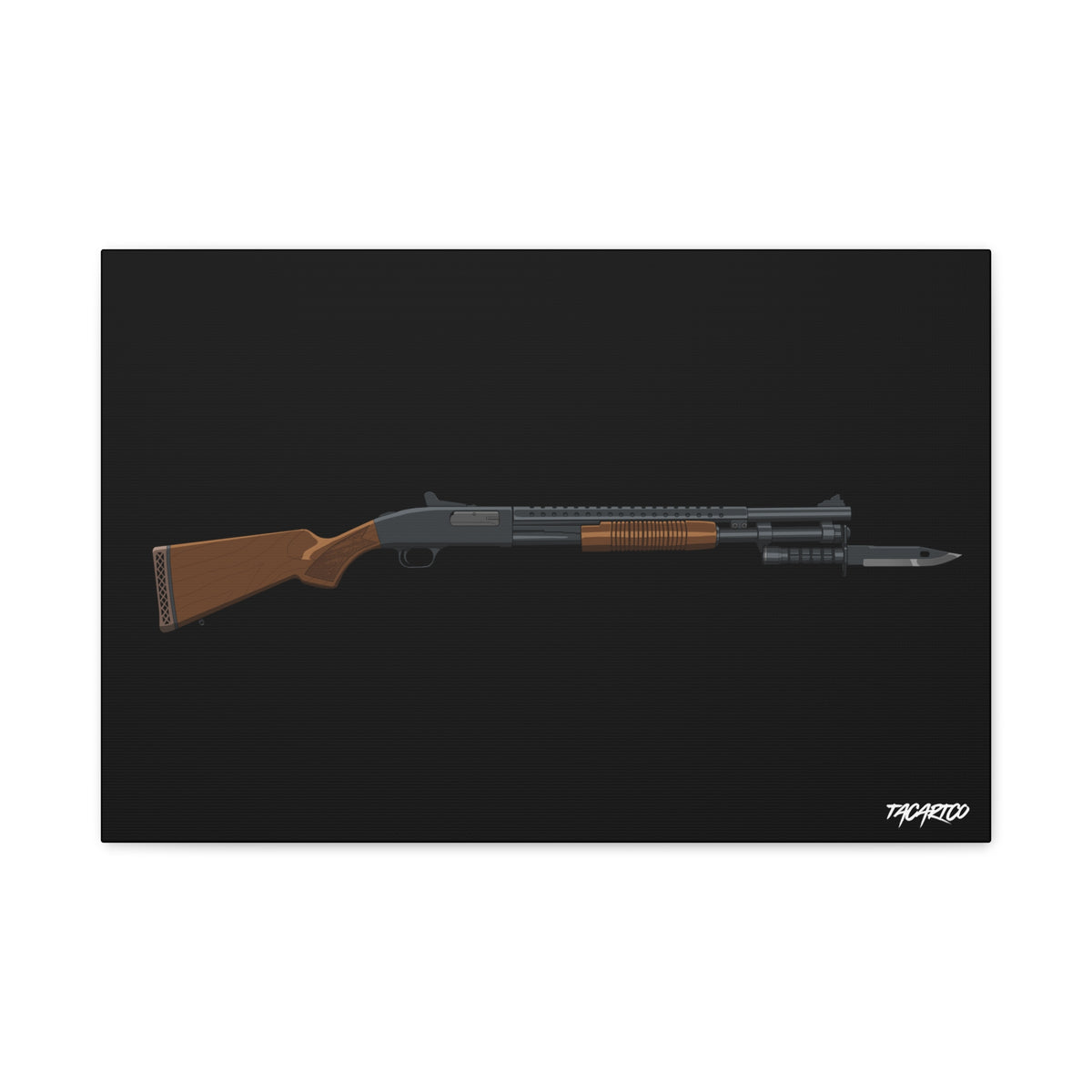 Mossberg 590A1 Retrograde - Canvas Print (Black Background)