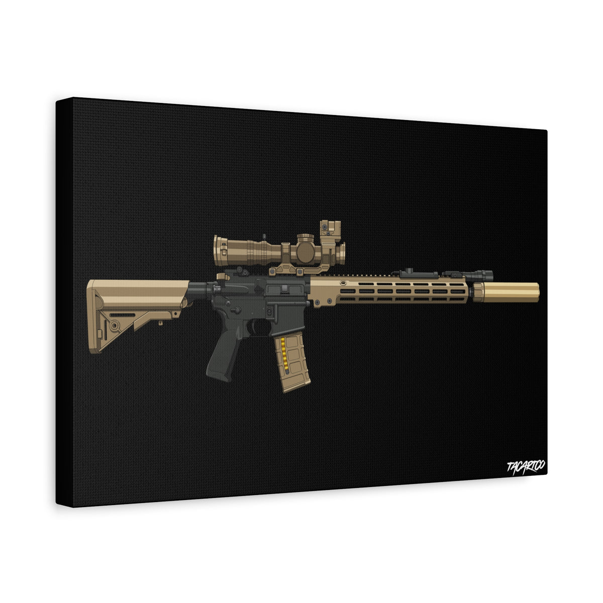 URGI Rifle – Canvas Print (Black Background)