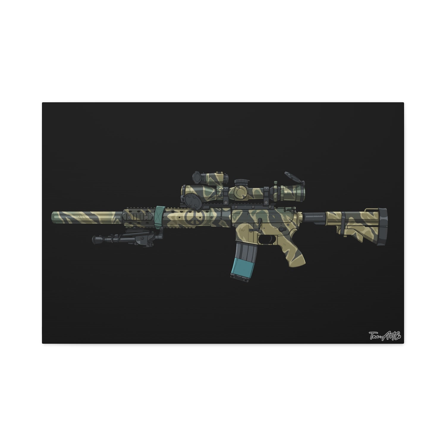 Tiger Stripe AR – Canvas Print (Black Background)