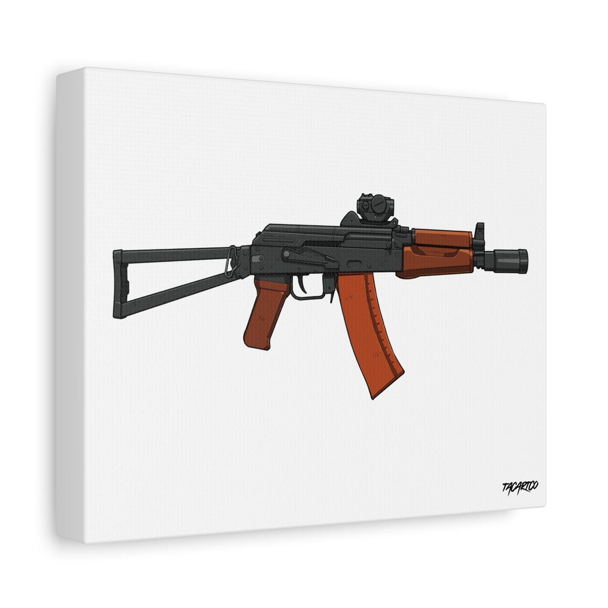 AKS-74U Krinkov - Canvas Print (White Background)