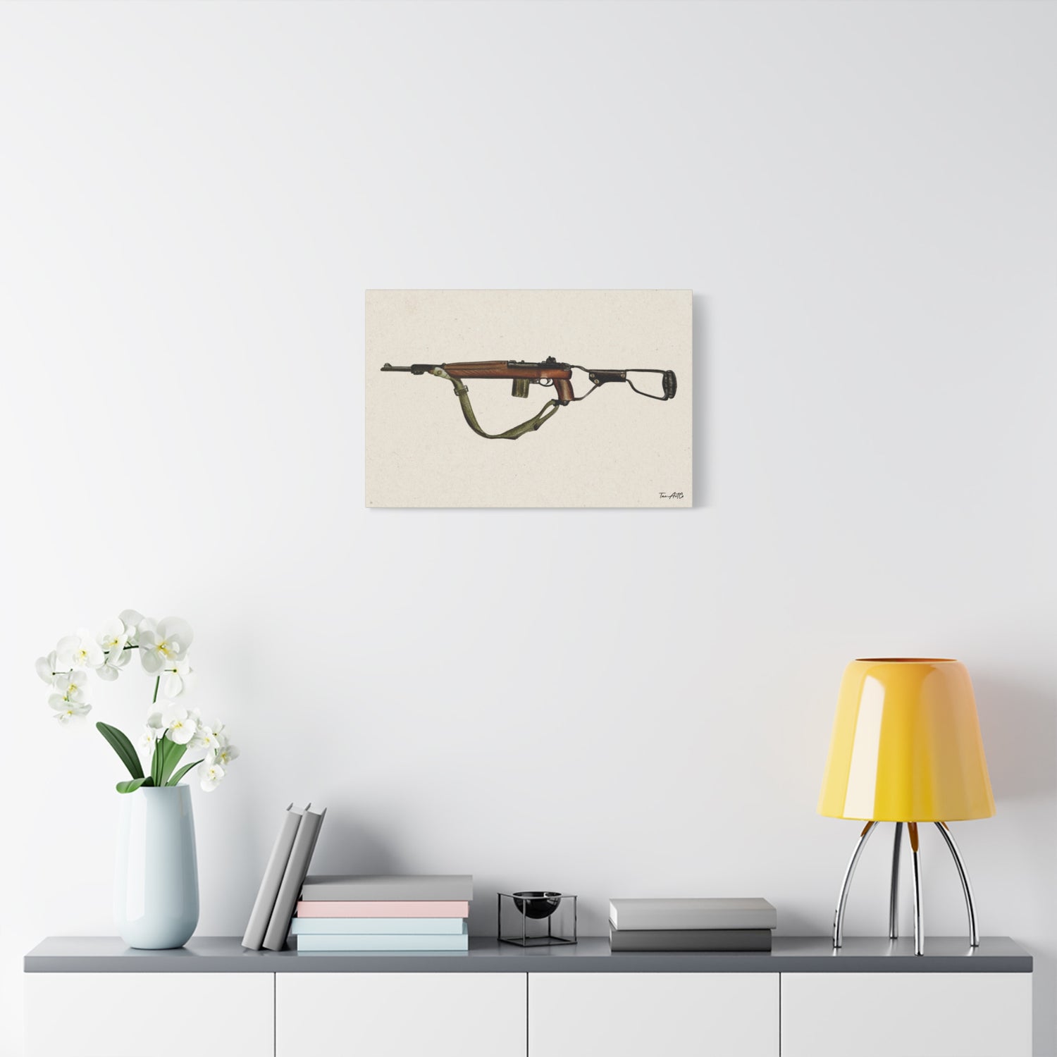M1 Carbine Canvas Print – Classic Firearm Art with a WWII Soul