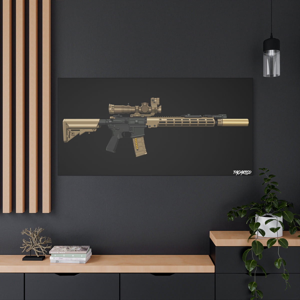 URGI Rifle – Canvas Print (Black Background)