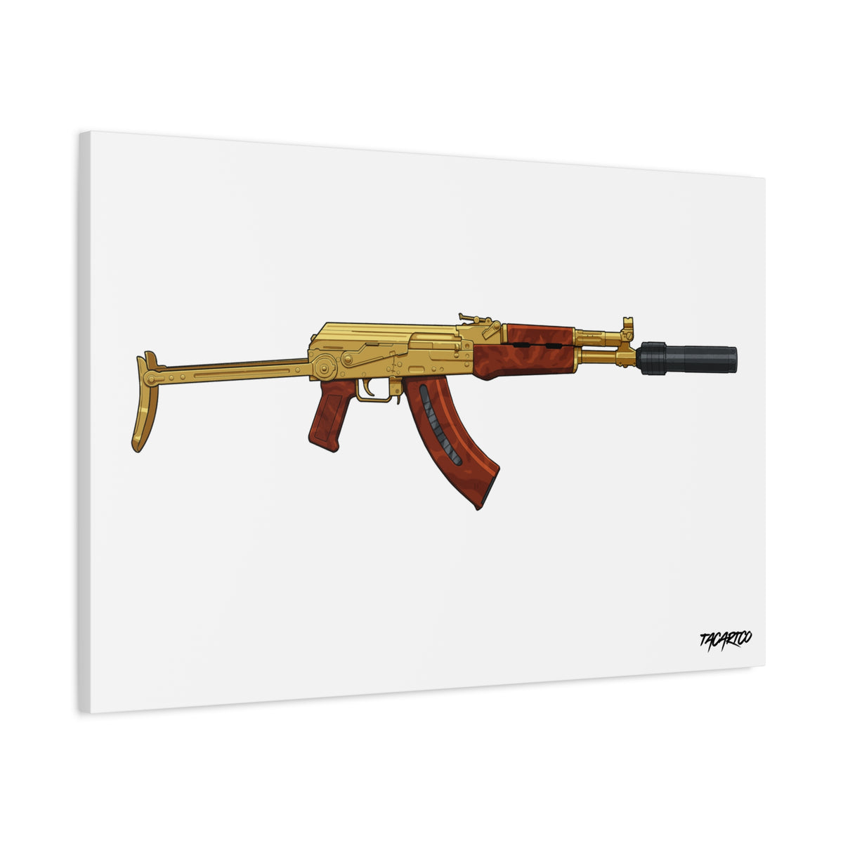 Gold AK - Canvas Print (White Background)