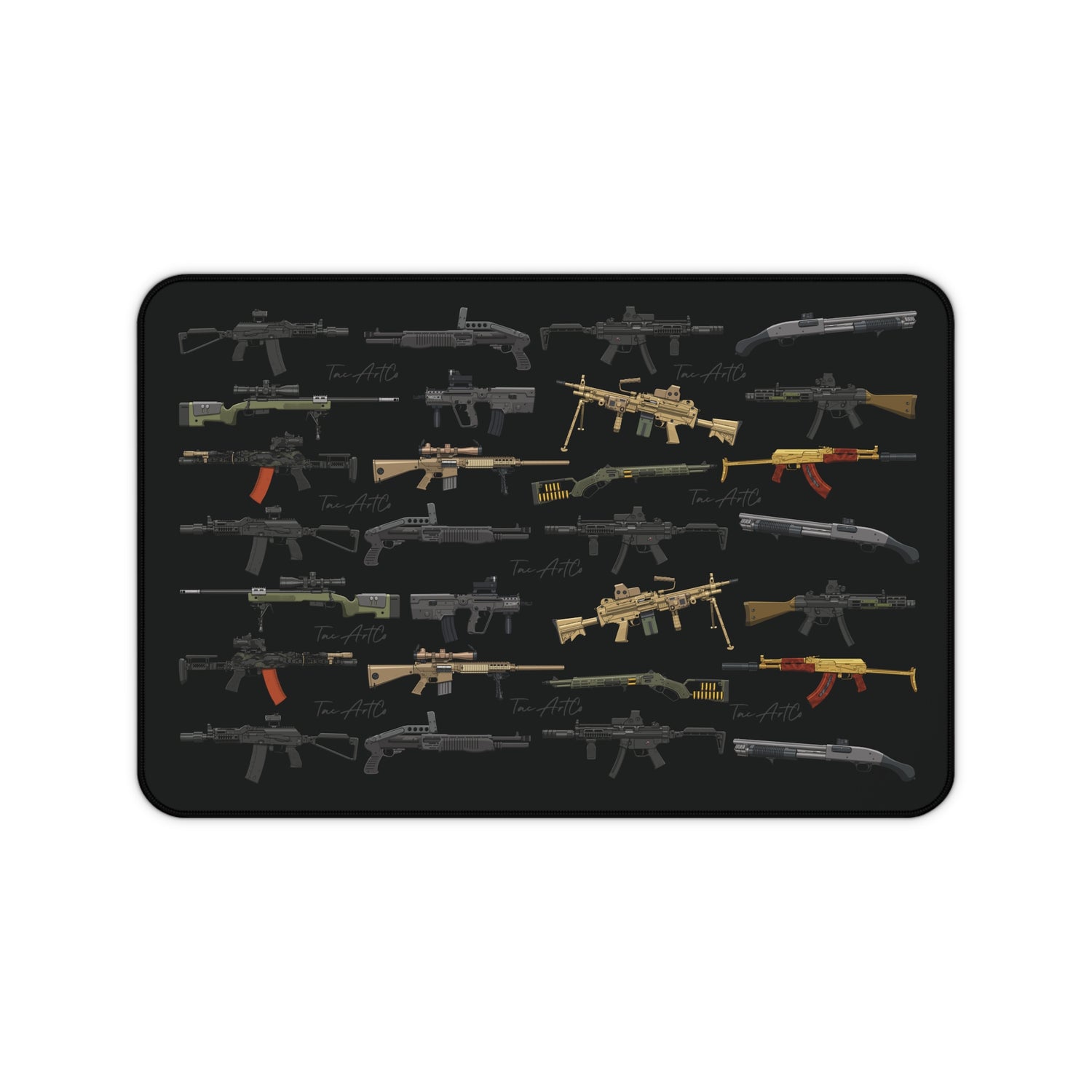 Firearm Assortment V2 (w/logo) – Desk Mat