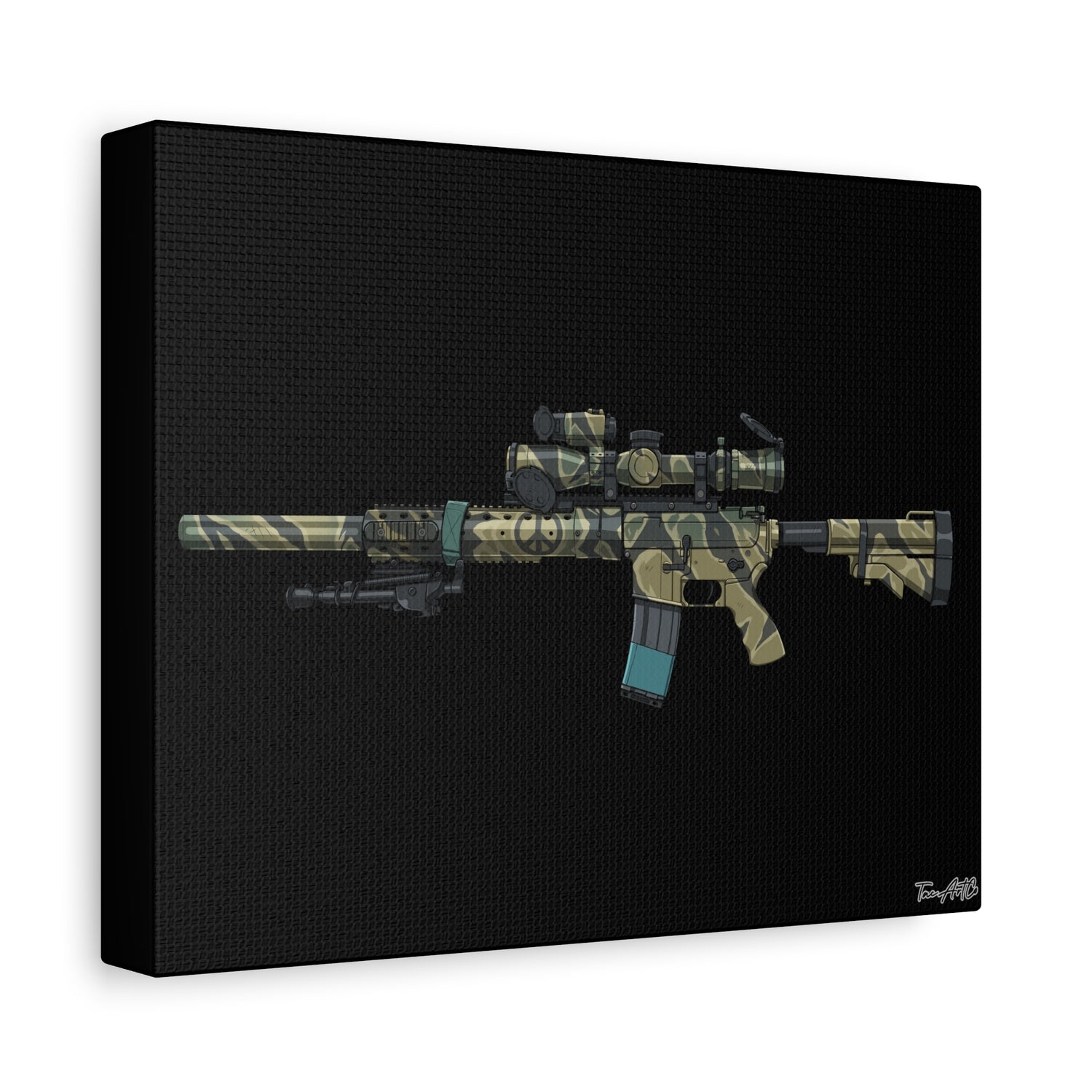 Tiger Stripe AR – Canvas Print (Black Background)
