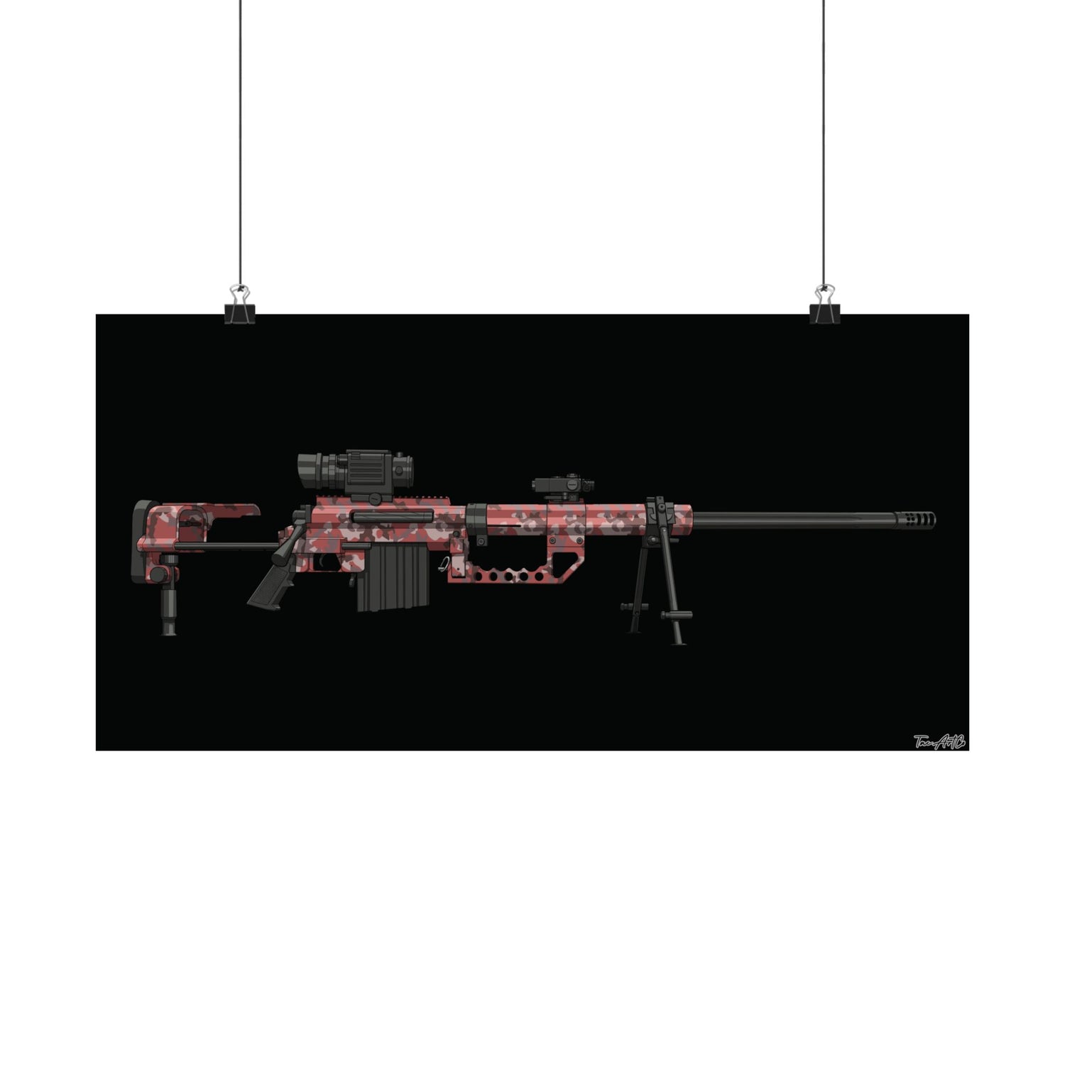 M200 Intervention MW2 Classic - Matte Poster (Black Background)