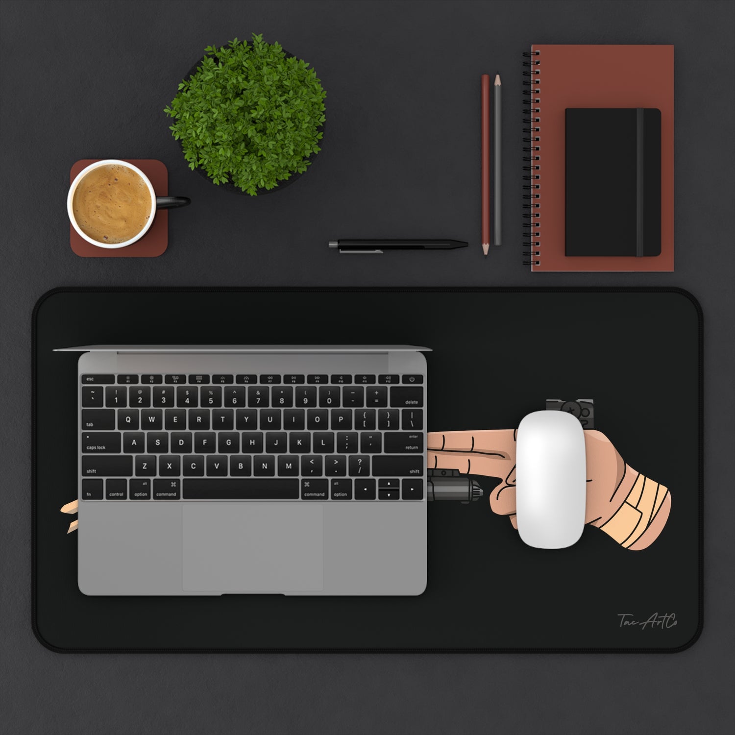TacArt Life & Death Finger Gun v1 - Desk Mat