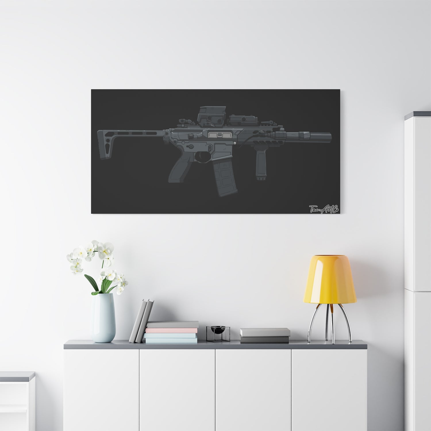 SIG MCX β Compact Rifle Canvas Print (Black Background)