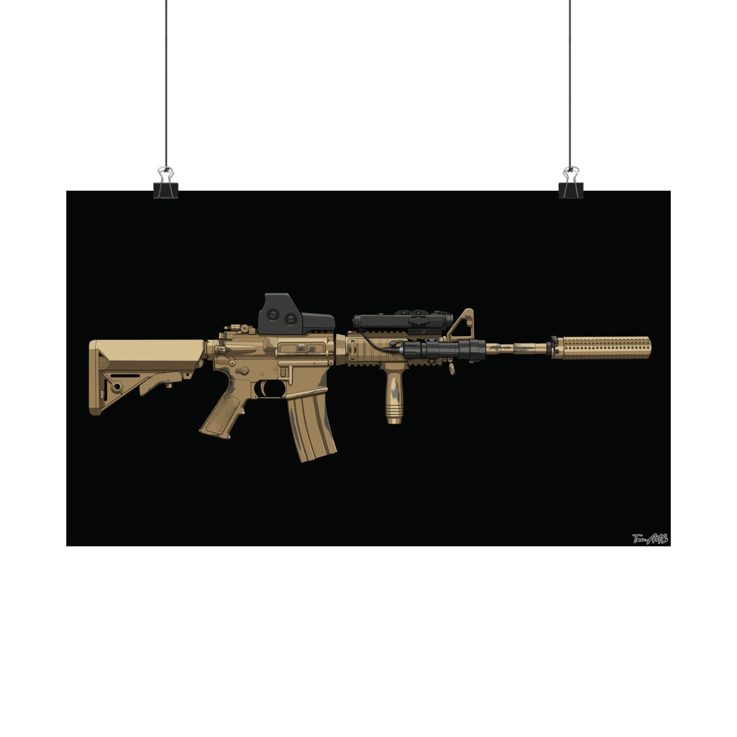 M4A1 Block I - Matte Poster (Black Background)