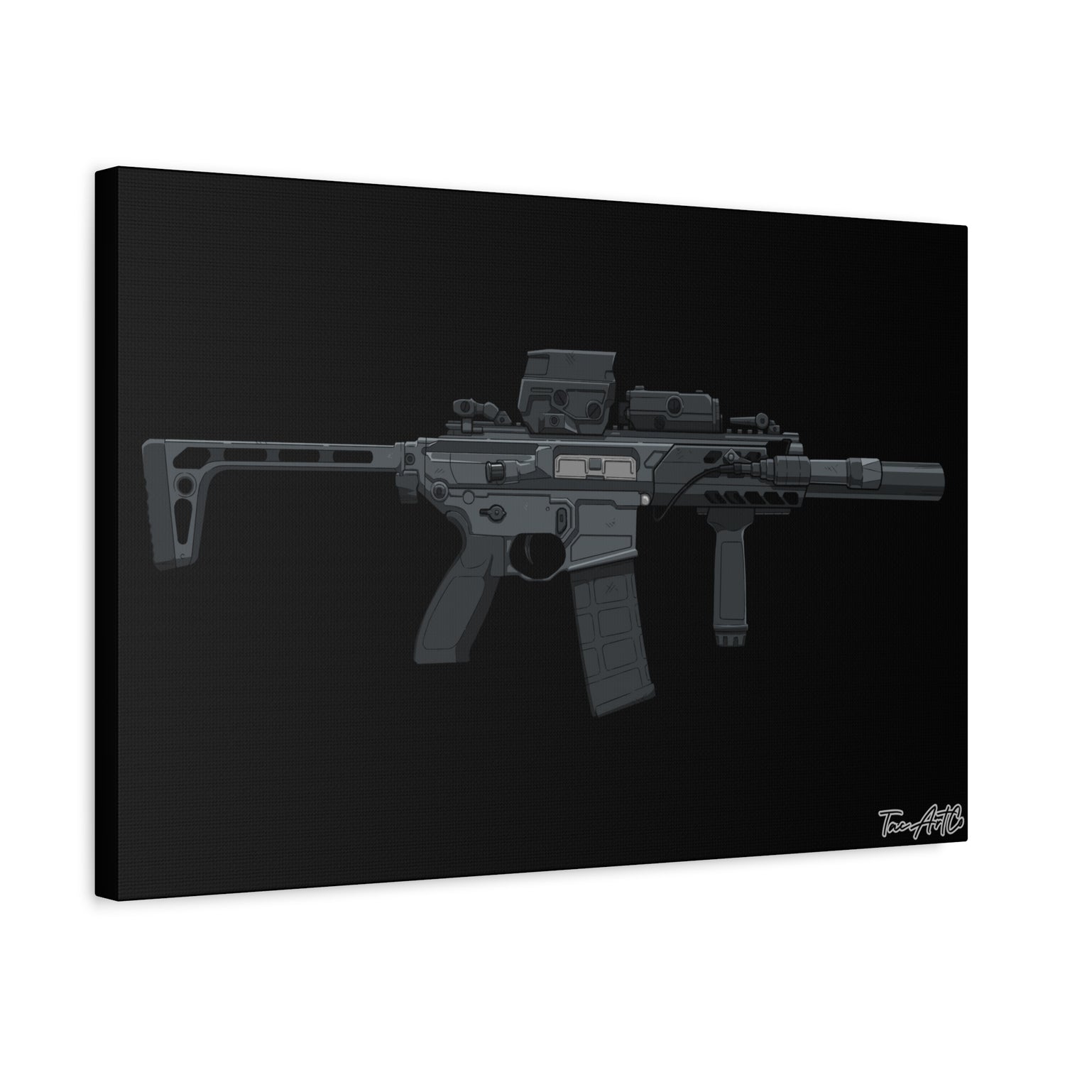 SIG MCX β Compact Rifle Canvas Print (Black Background)