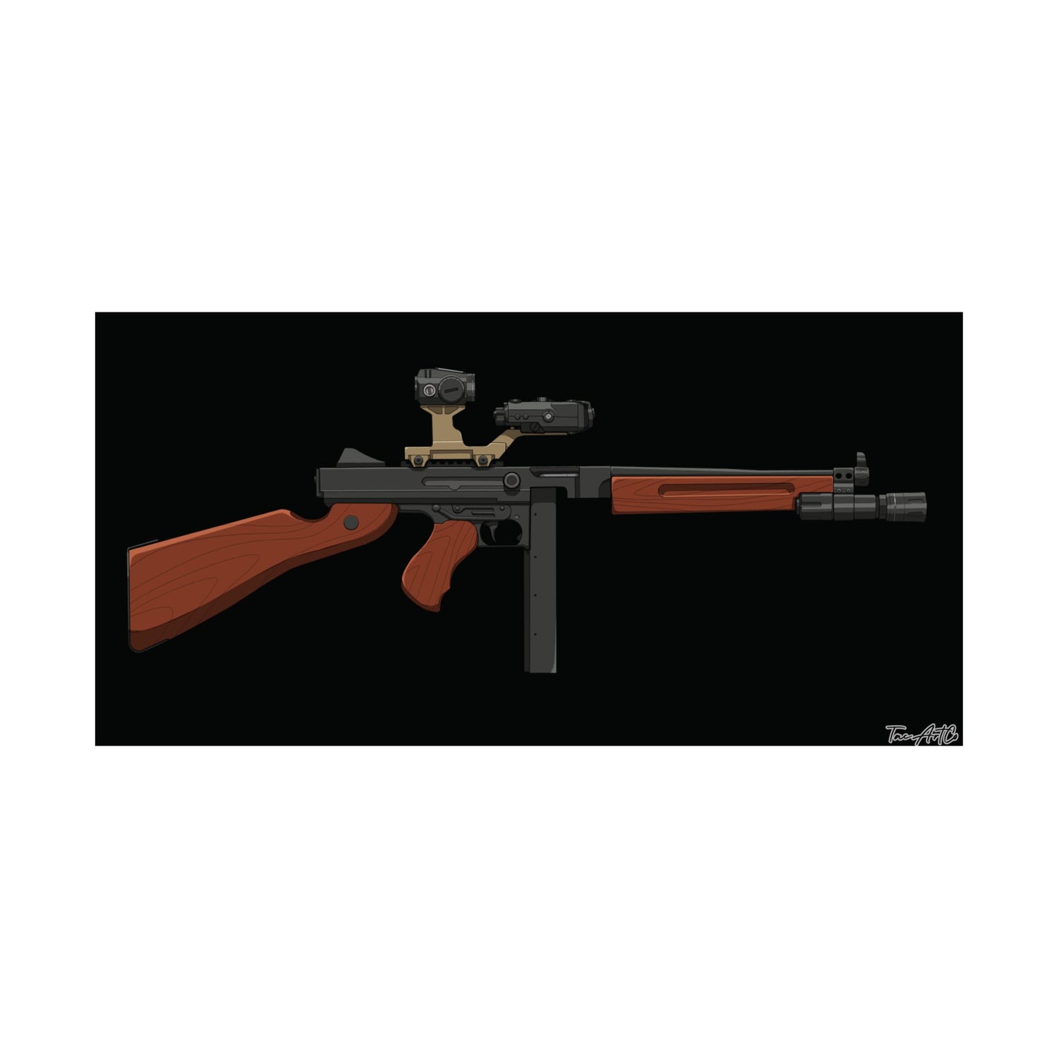 Modernized Thompson - Matte Poster (Black Background)