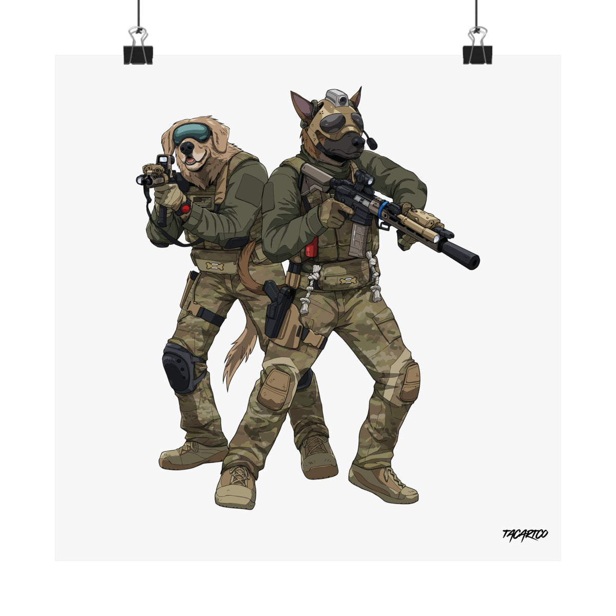 Assault Dogs - Matte Poster (White Background)