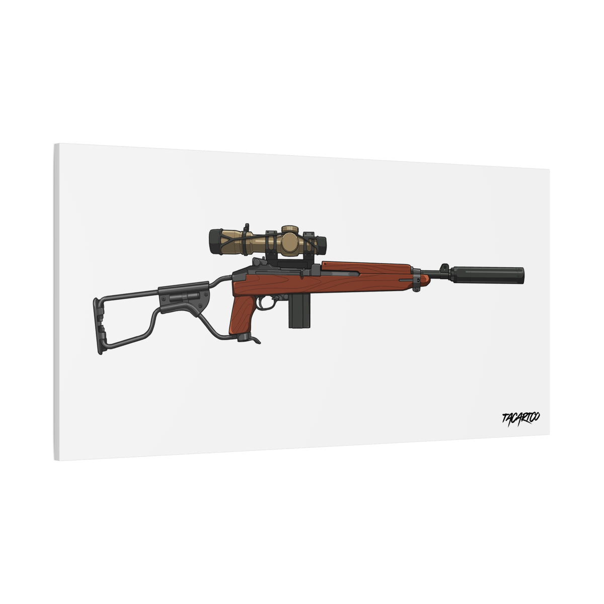 Modernized M1 Carbine - Canvas Print (White Background)
