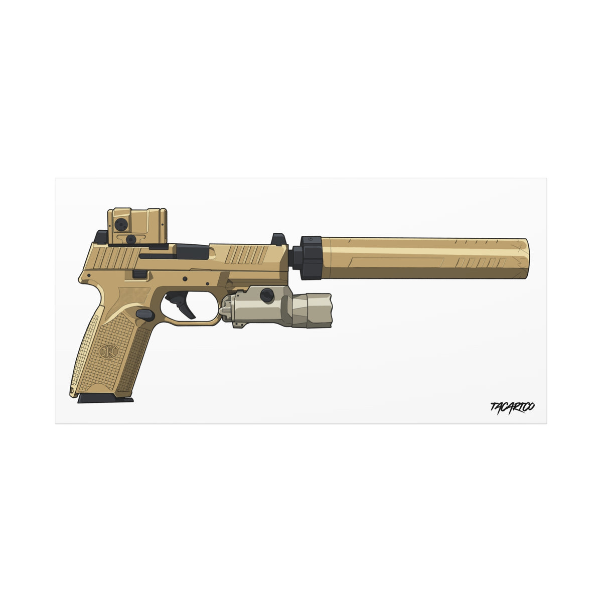 FN 509 Tactical - Canvas Print (White Background)