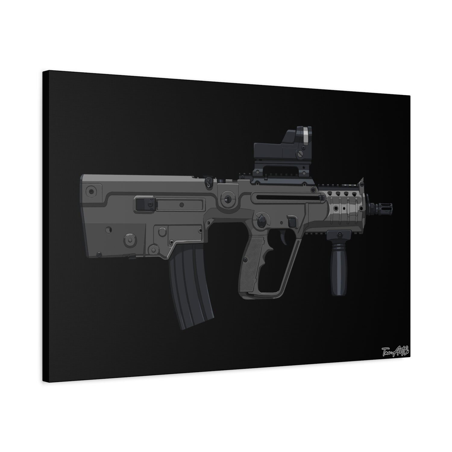 IWI X95 – Tavor Bullpup Canvas Print (Black Background)