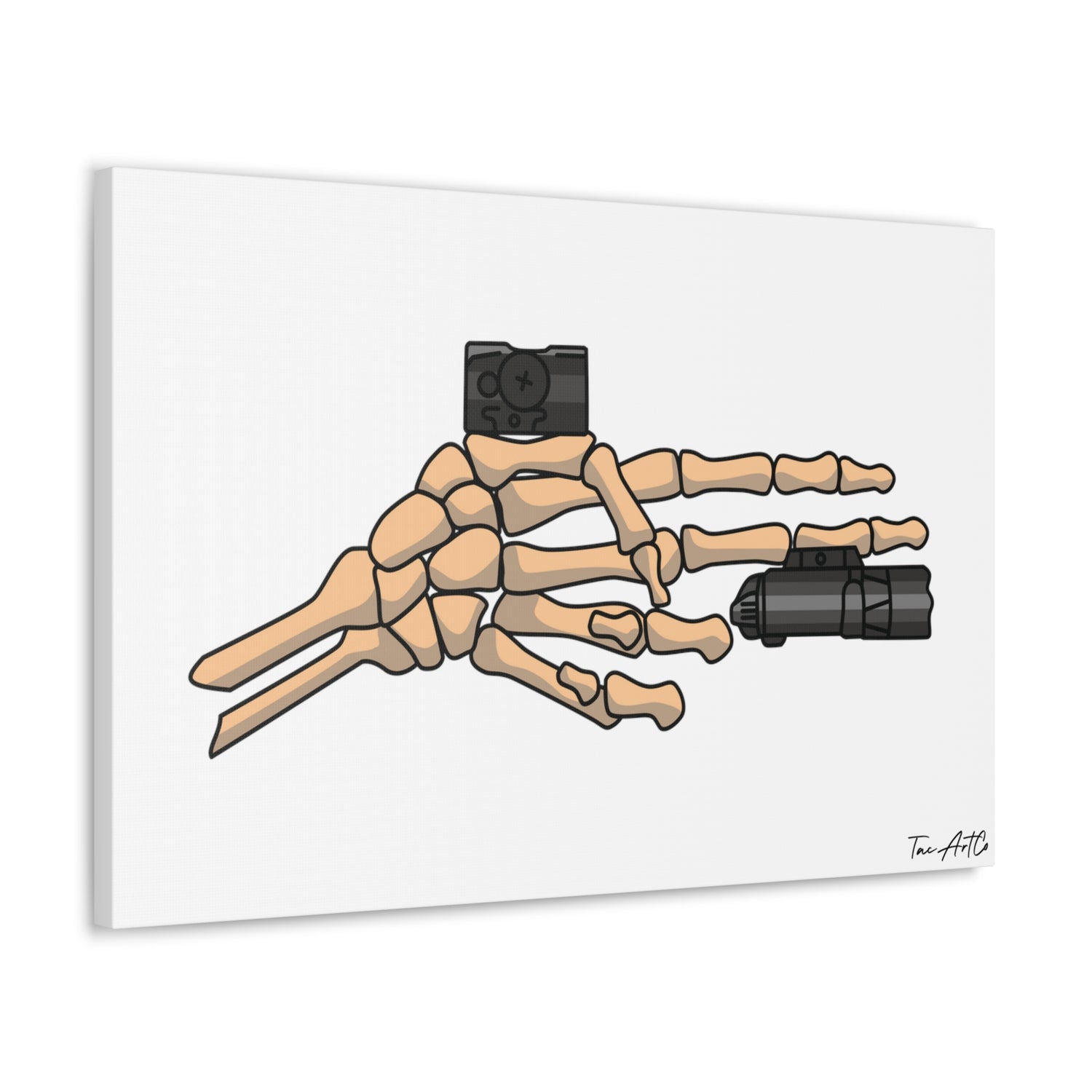 TacArt Skeleton Finger Gun v2 - Canvas Print