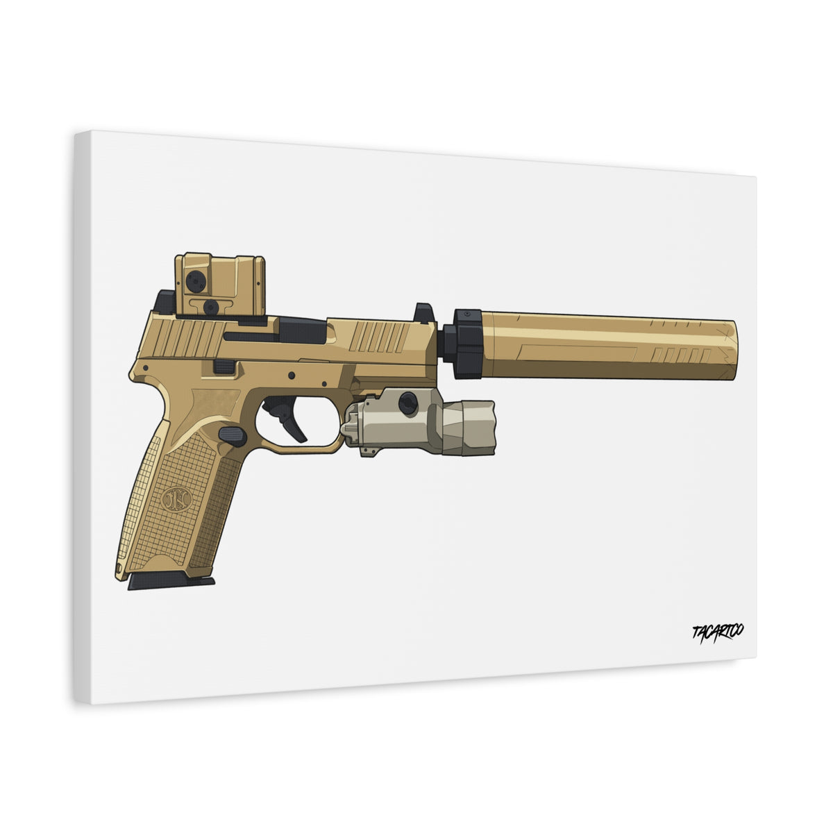 FN 509 Tactical - Canvas Print (White Background)