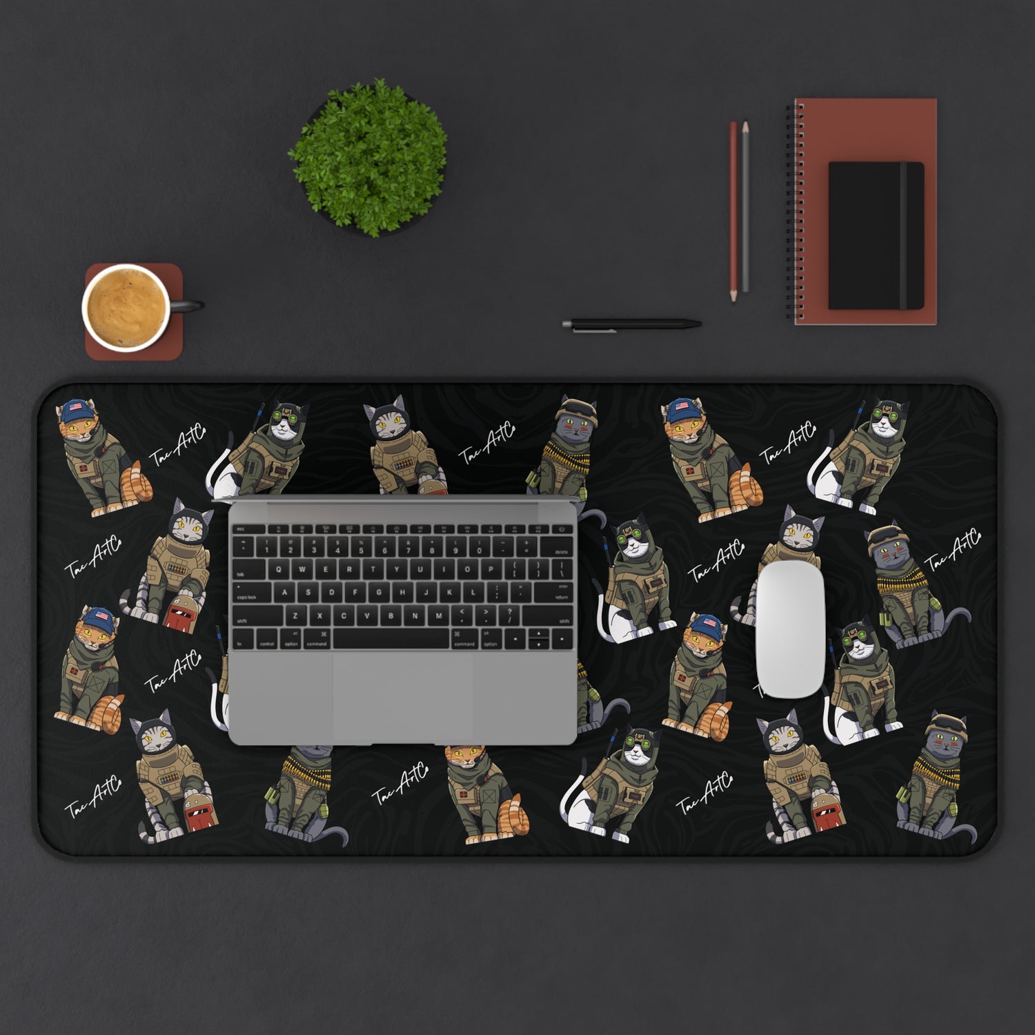 Tactical Cats Pattern - Desk Mat