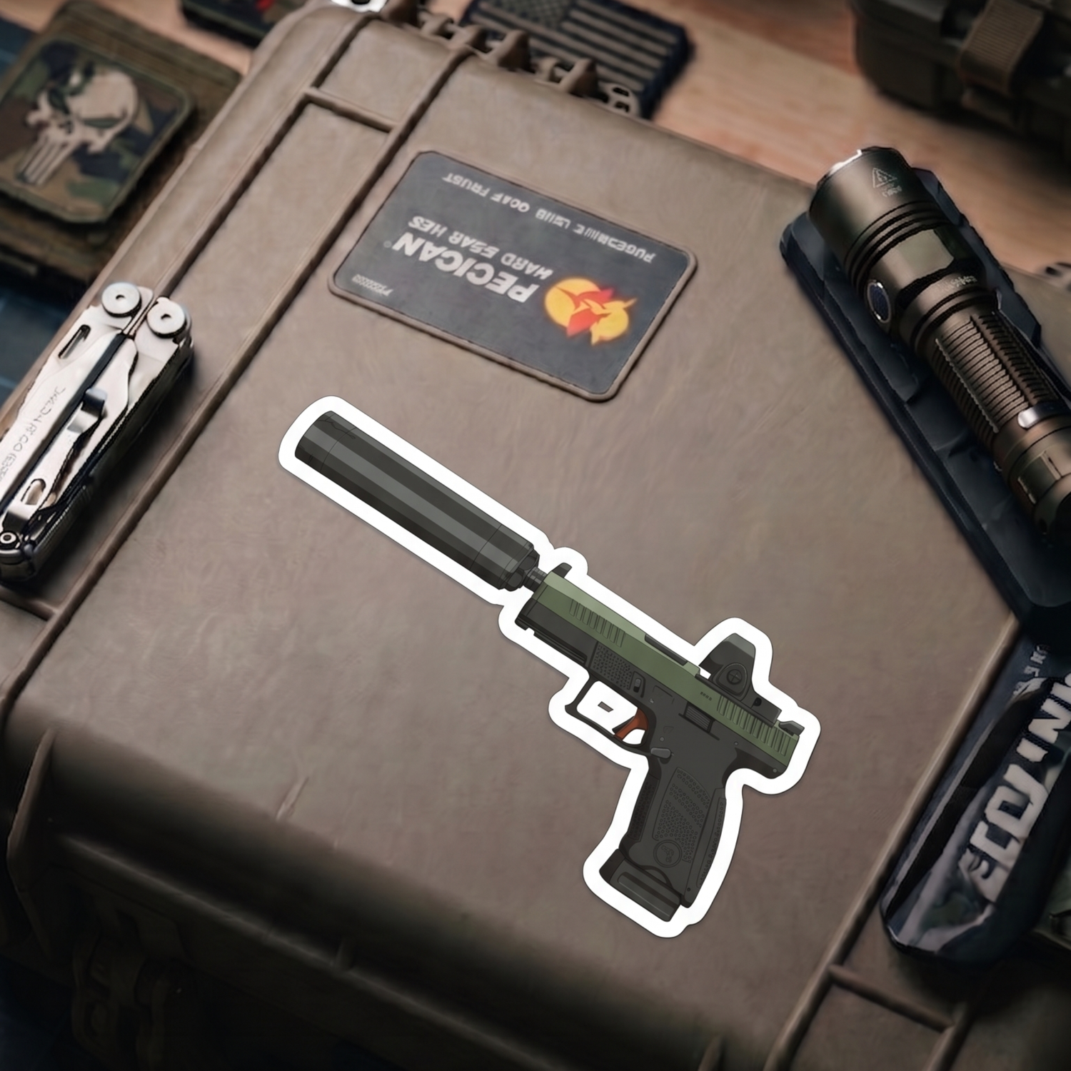 CZ P-10 w/ Suppressor & SRO - Vinyl Sticker