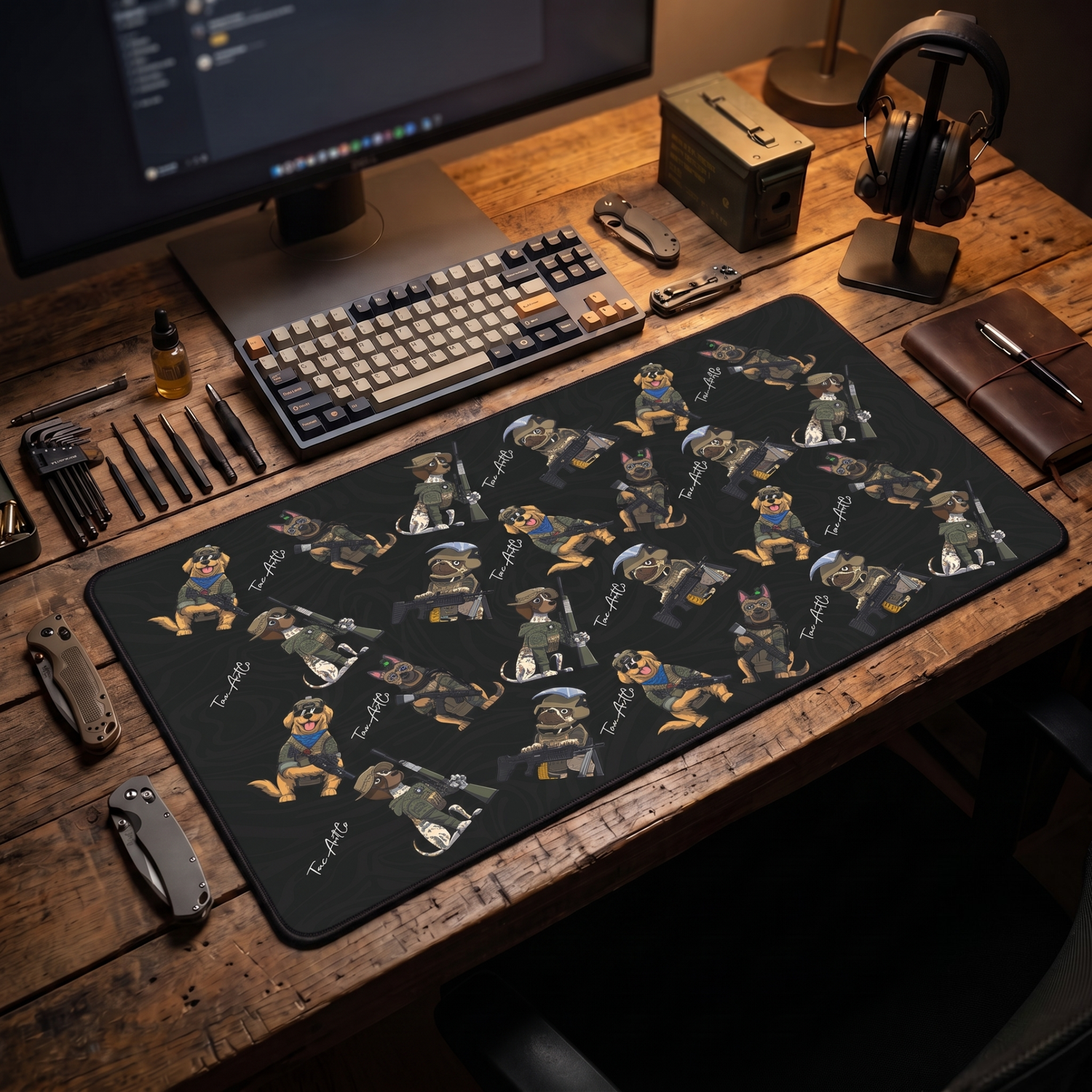 Dog Squad Pattern - Desk Mat