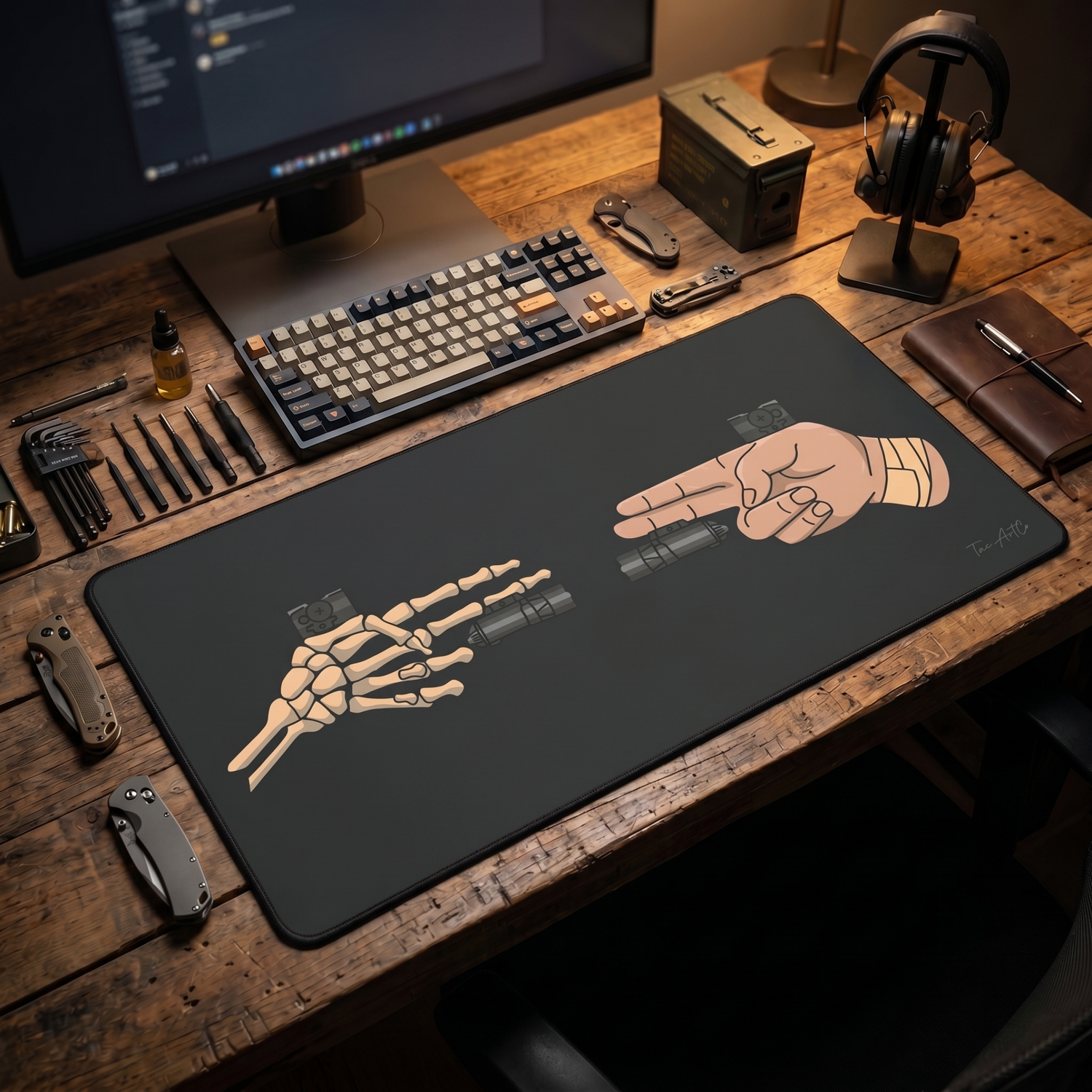TacArt Life & Death Finger Gun v1 - Desk Mat