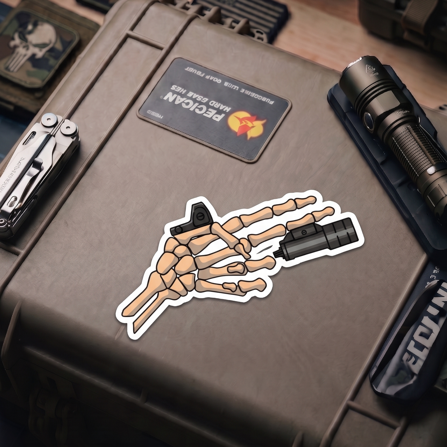 TacArt Skeleton Finger Gun v1 - Sticker