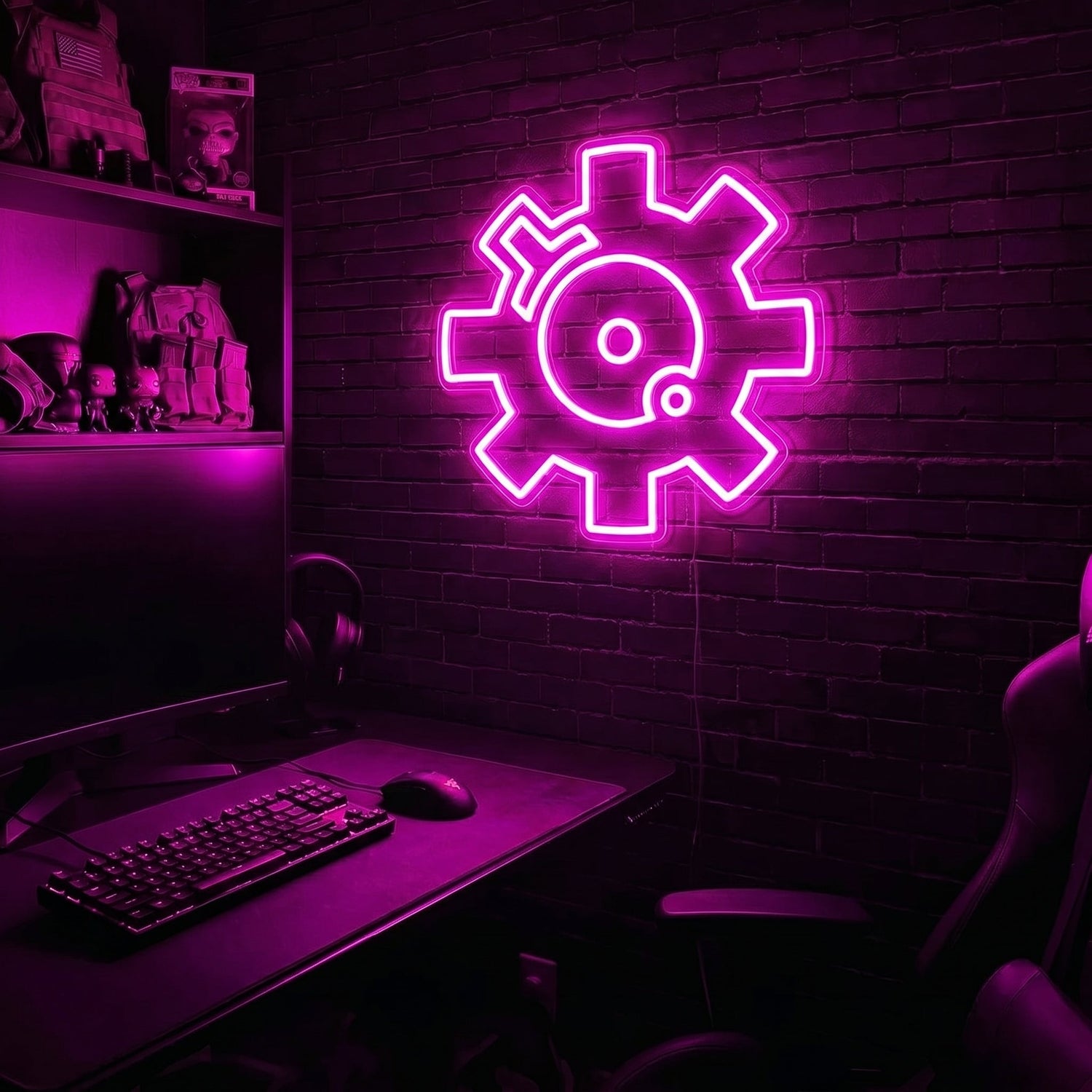 Bolt Face premium LED neon sign - Pink