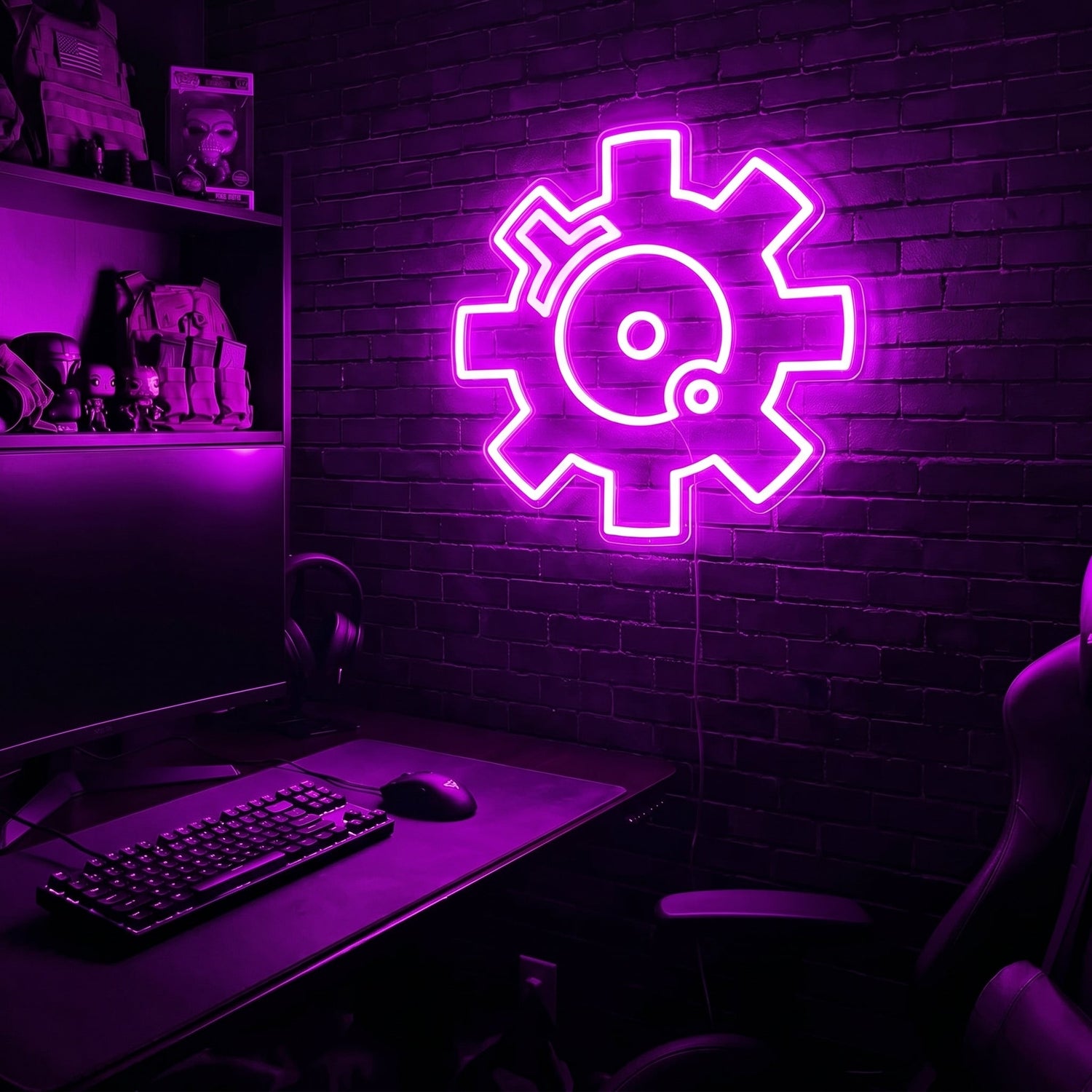 Bolt Face premium LED neon sign - Purple