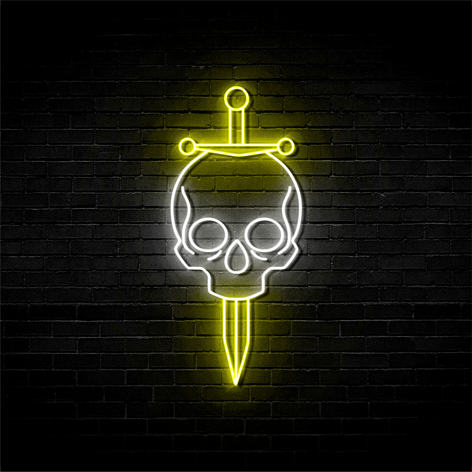 Skull & Sword - Neon Sign (One Color LED)