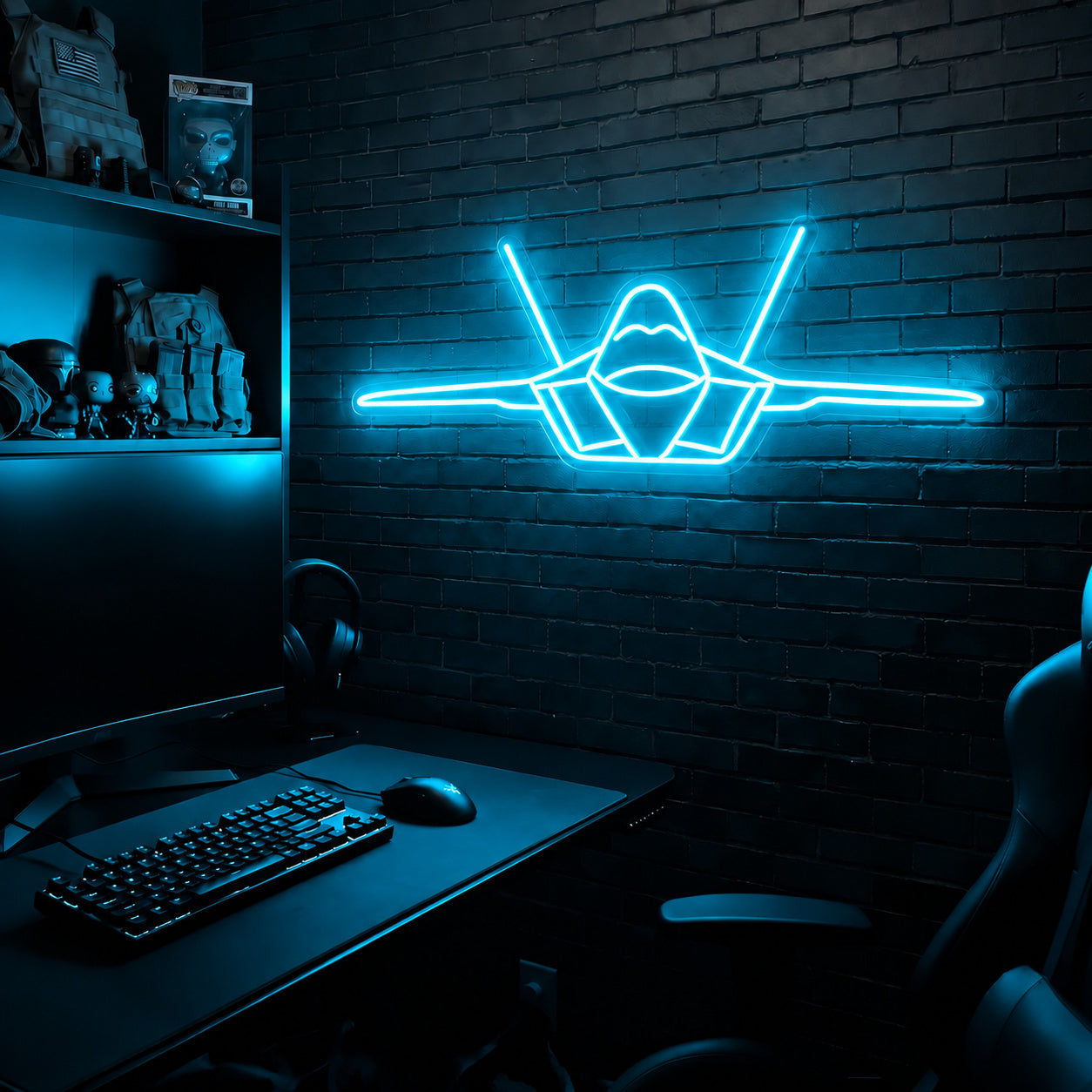 F22 Raptor premium LED neon sign - Ice Blue