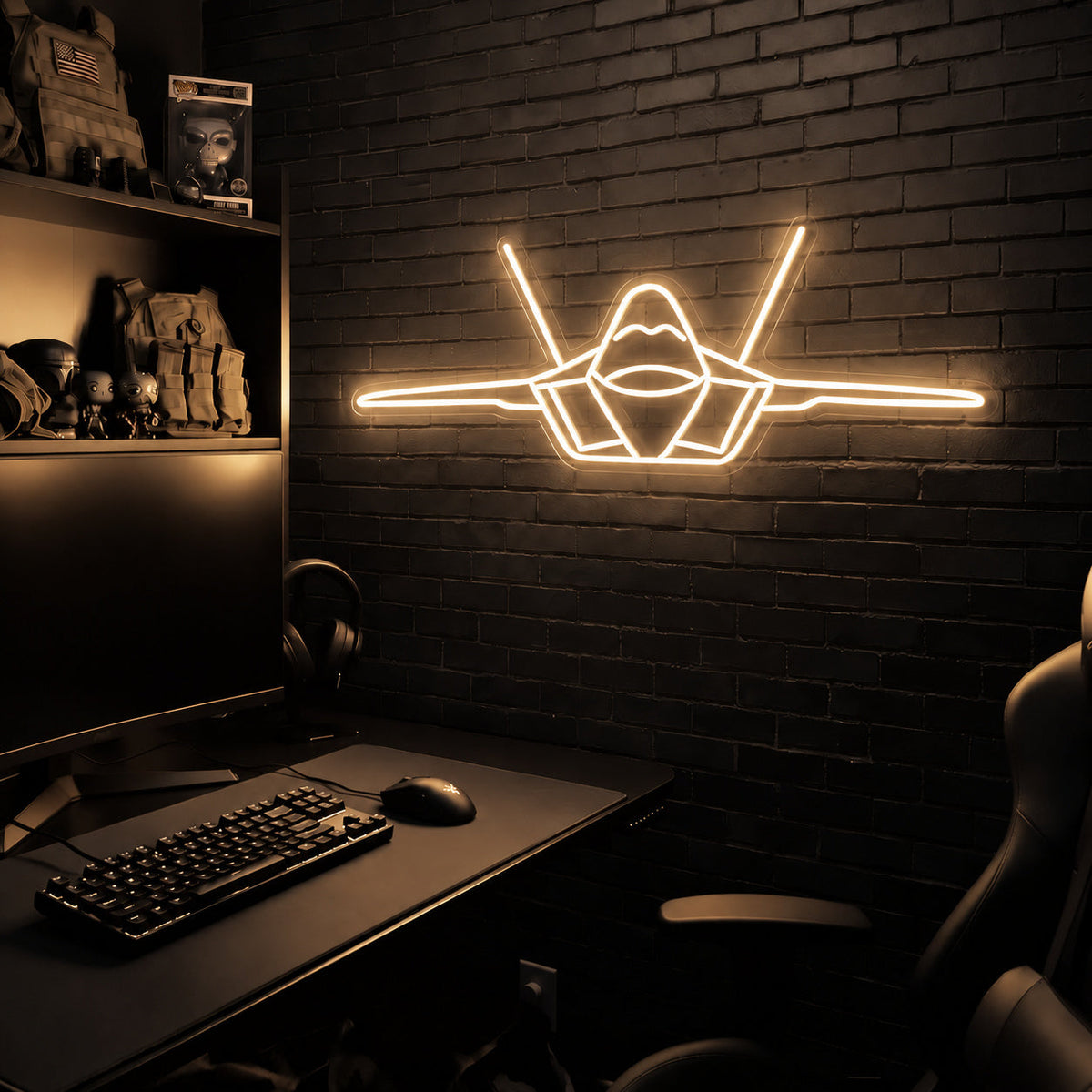 F22 Raptor premium LED neon sign - Warm White