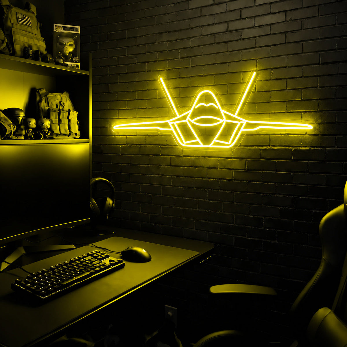 F22 Raptor premium LED neon sign - Yellow