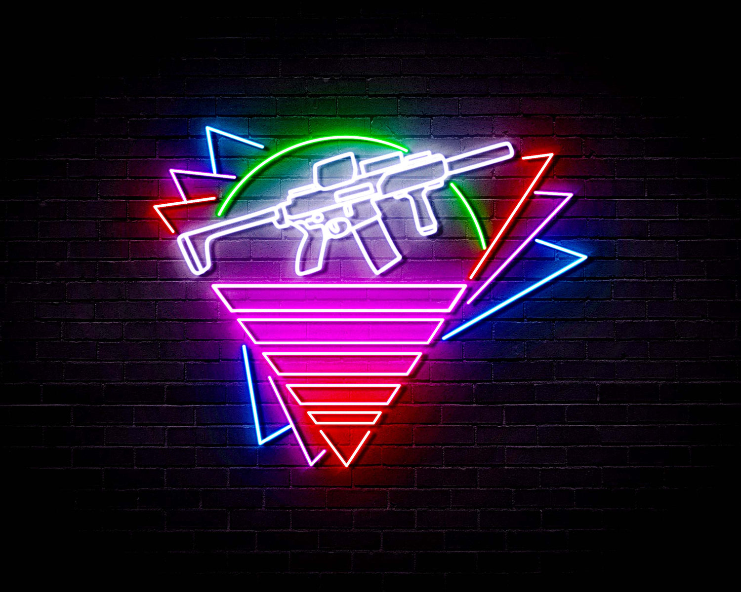 Gun Design v7 - Neon Sign (One Color LED)