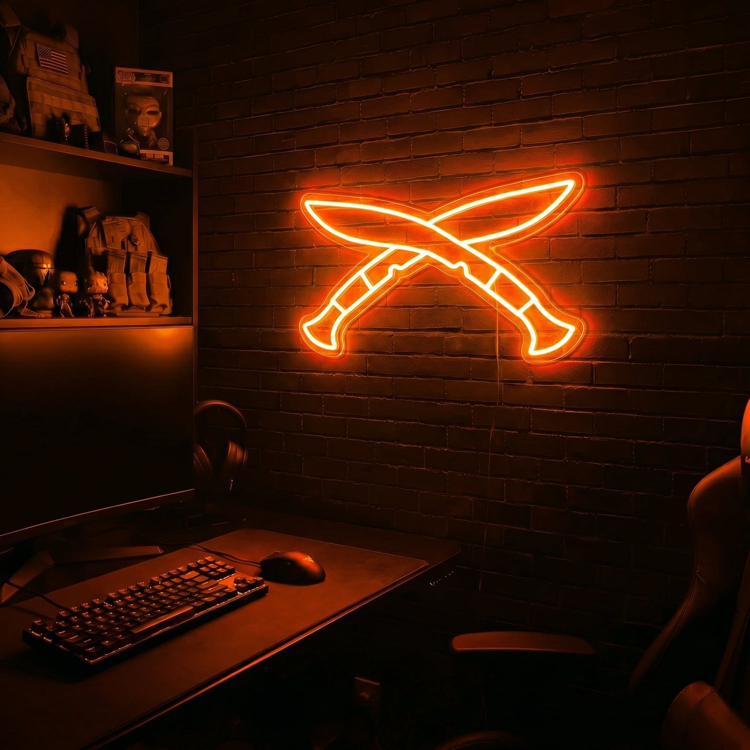 Kukri premium LED neon sign - Orange