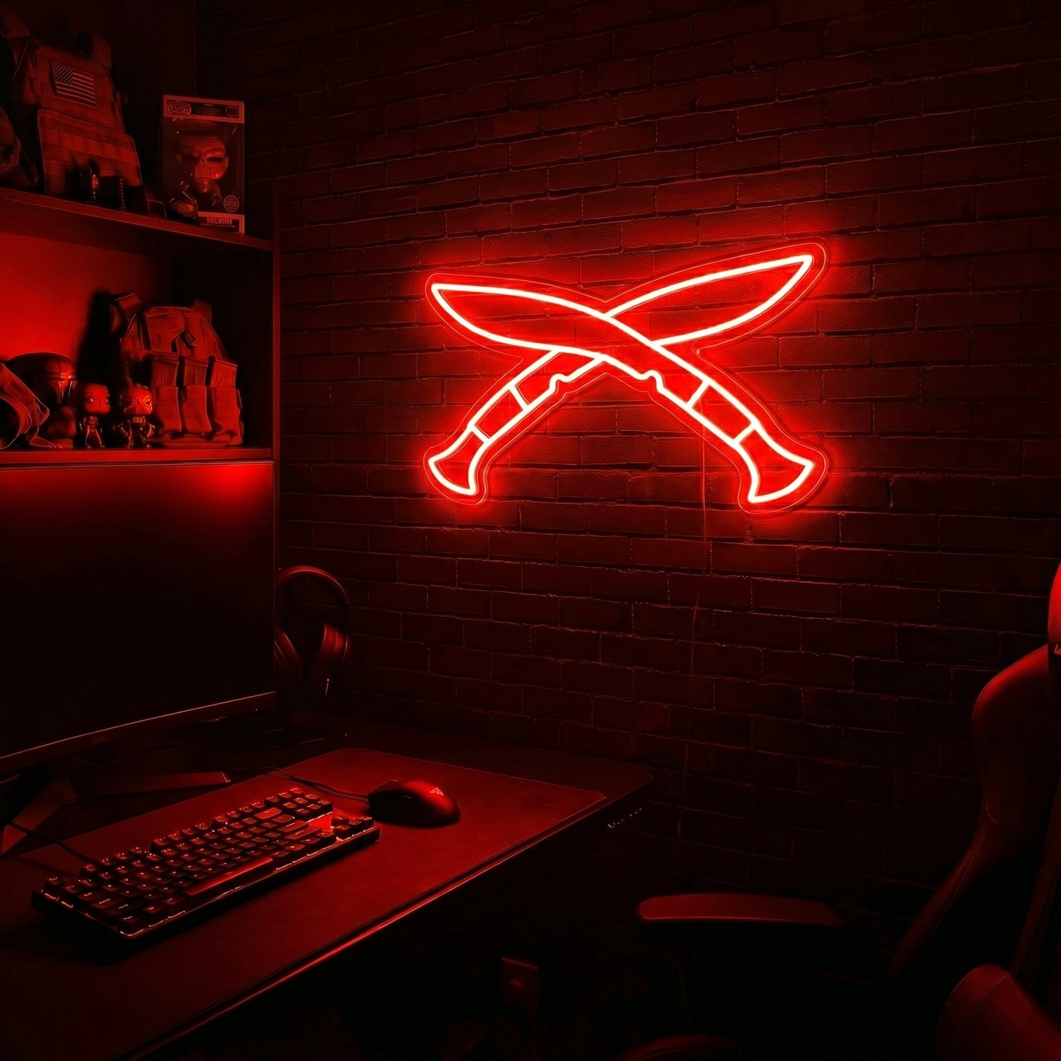 Kukri premium LED neon sign - Red