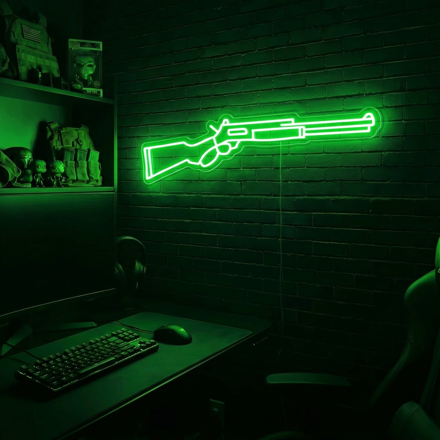 Lever Gun v1 premium LED neon sign - Green