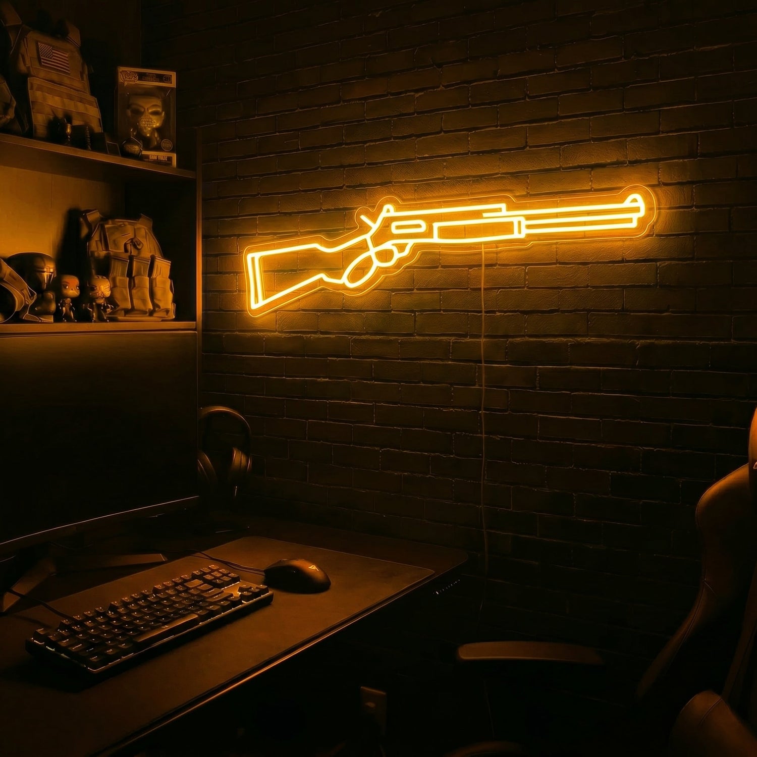 Lever Gun v1 premium LED neon sign - Orange