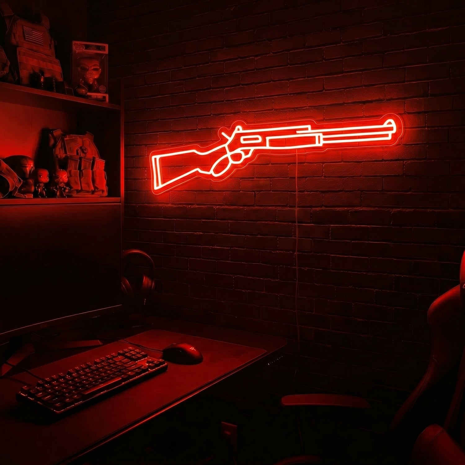 Lever Gun v1 premium LED neon sign - Red