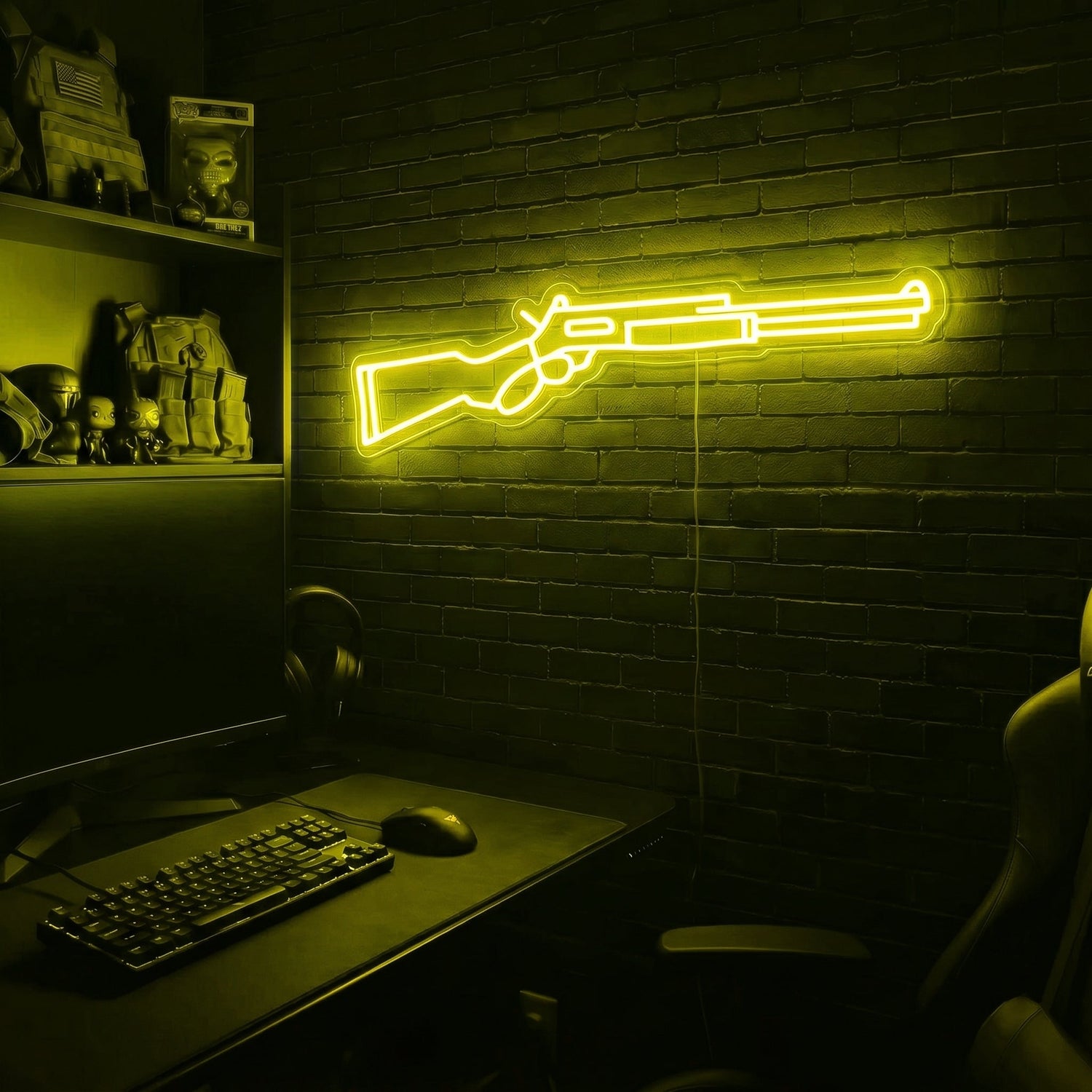 Lever Gun v1 premium LED neon sign - Yellow