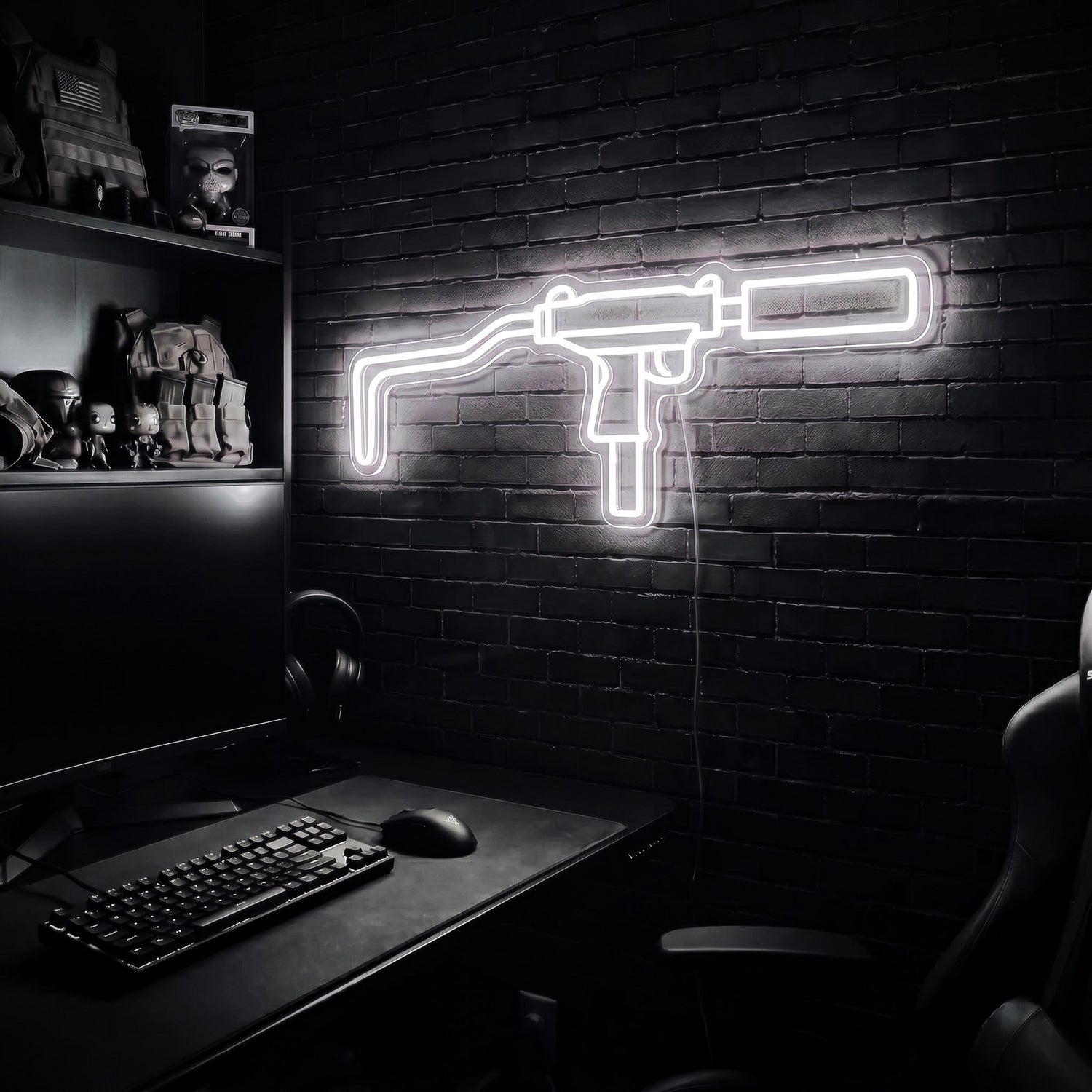 Mini Uzi premium LED neon sign - Cool White